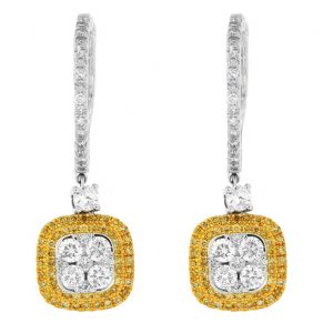 YELLOW DIA & DIAMOND EARRING