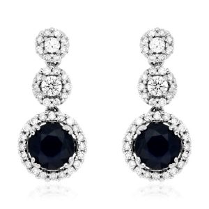 SAPPHIRE & DIAMOND EARRING