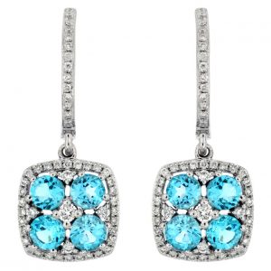 BLUE TOPAZ & DIAMOND EARRING