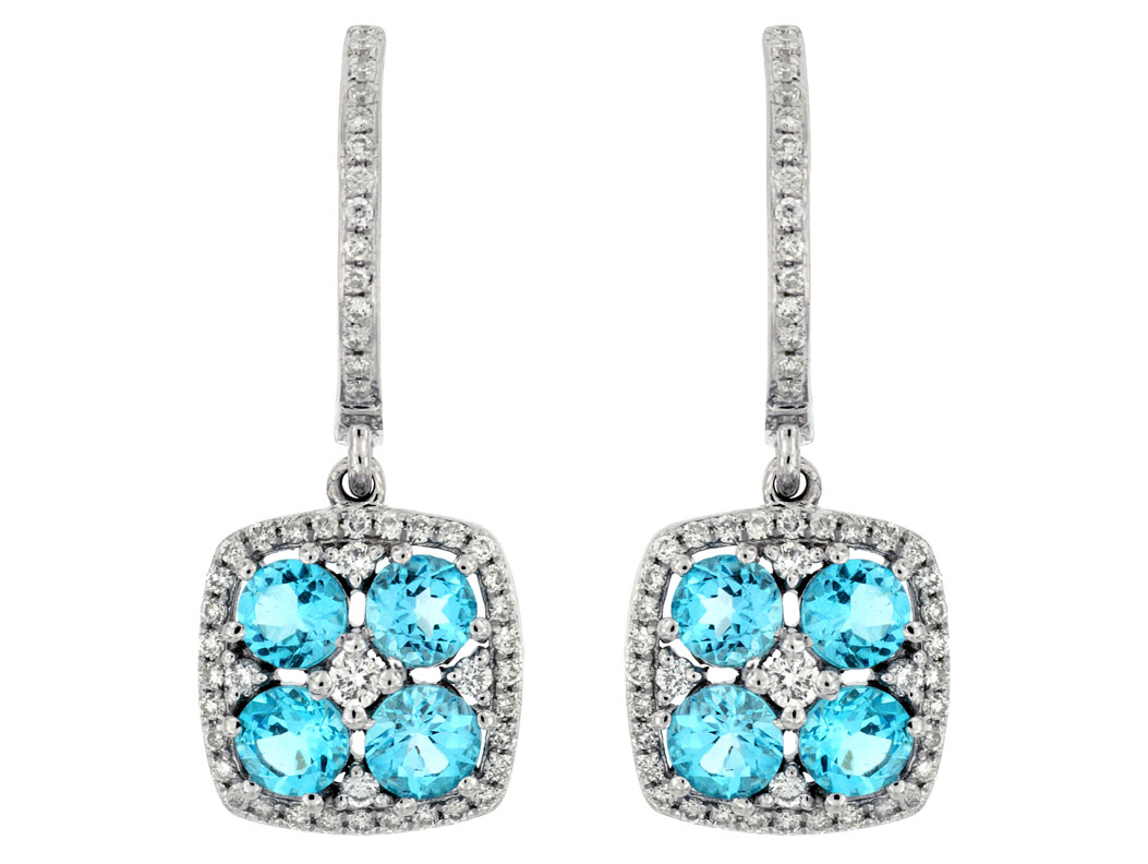 BLUE TOPAZ & DIAMOND EARRING