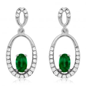 EMERALD & DIAMOND EARRING