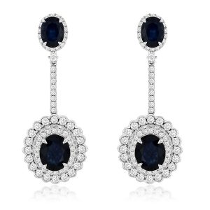 SAPPHIRE & DIAMOND EARRING