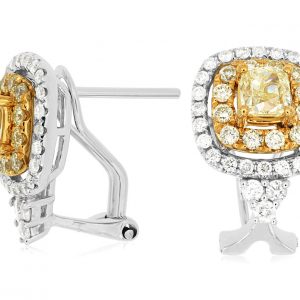 YELLOW DIA & DIAMOND EARRING