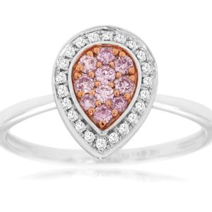 WHITE & PINK DIAMOND RING