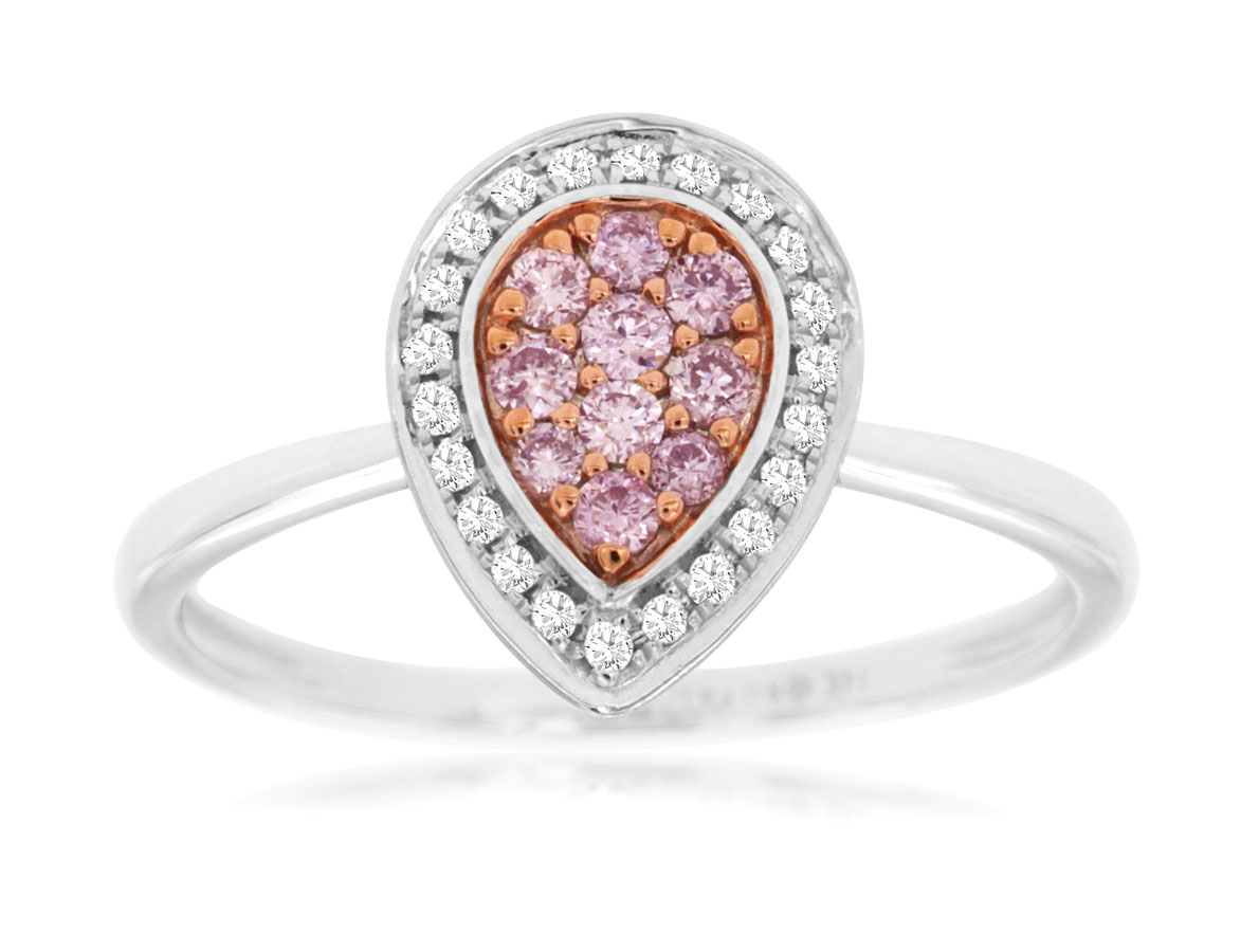 WHITE & PINK DIAMOND RING