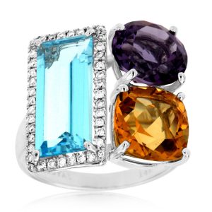DIAMOND & MULTI COLOR SMI RING
