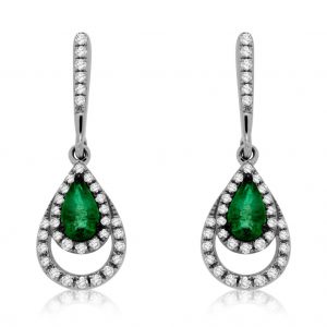 EMERALD & DIAMOND EARRING