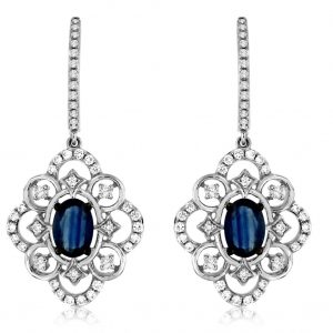 SAPPHIRE & DIAMOND EARRING