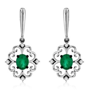 EMERALD & DIAMOND EARRING