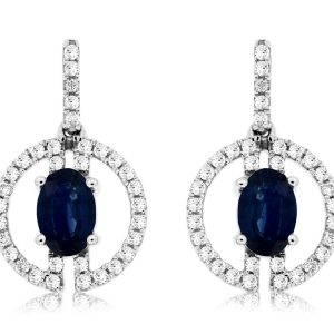 SAPPHIRE & DIAMOND EARRING
