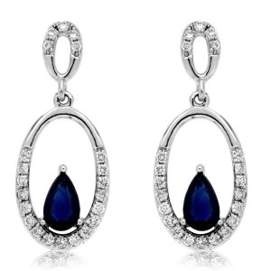 SAPPHIRE & DIAMOND EARRING