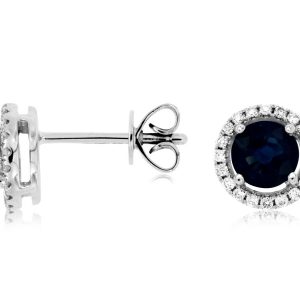 SAPPHIRE & DIAMOND EARRING