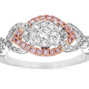 WHITE & PINK DIAMOND RING