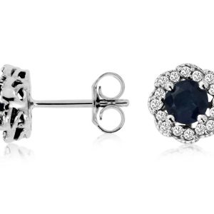 SAPPHIRE & DIAMOND EARRING