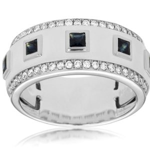 MEN’S DIAMOND SAPPHIRE RING
