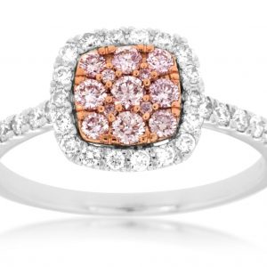 WHITE & PINK DIAMOND RING