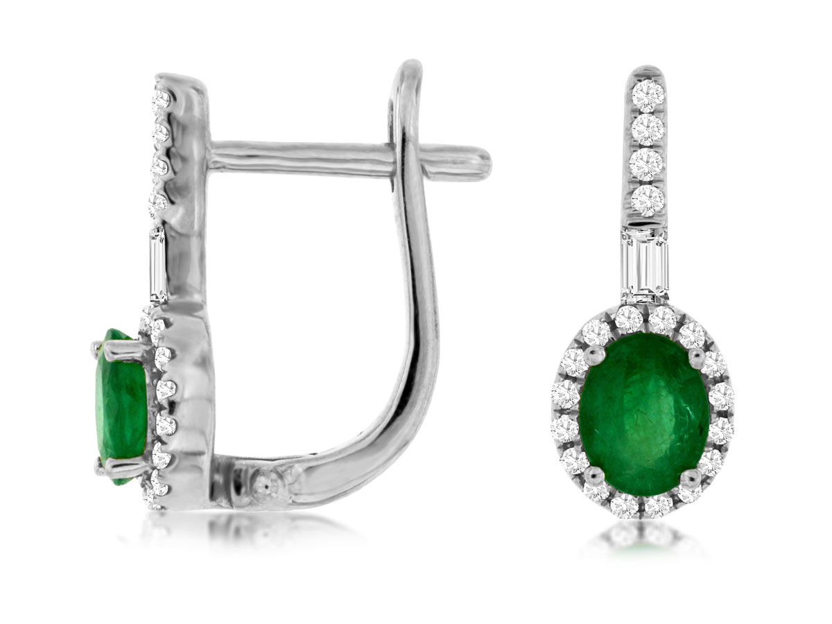 EMERALD & DIAMOND EARRING