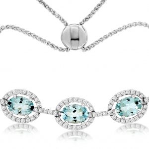 AQUAMARINE & DIAMOND BRACELET