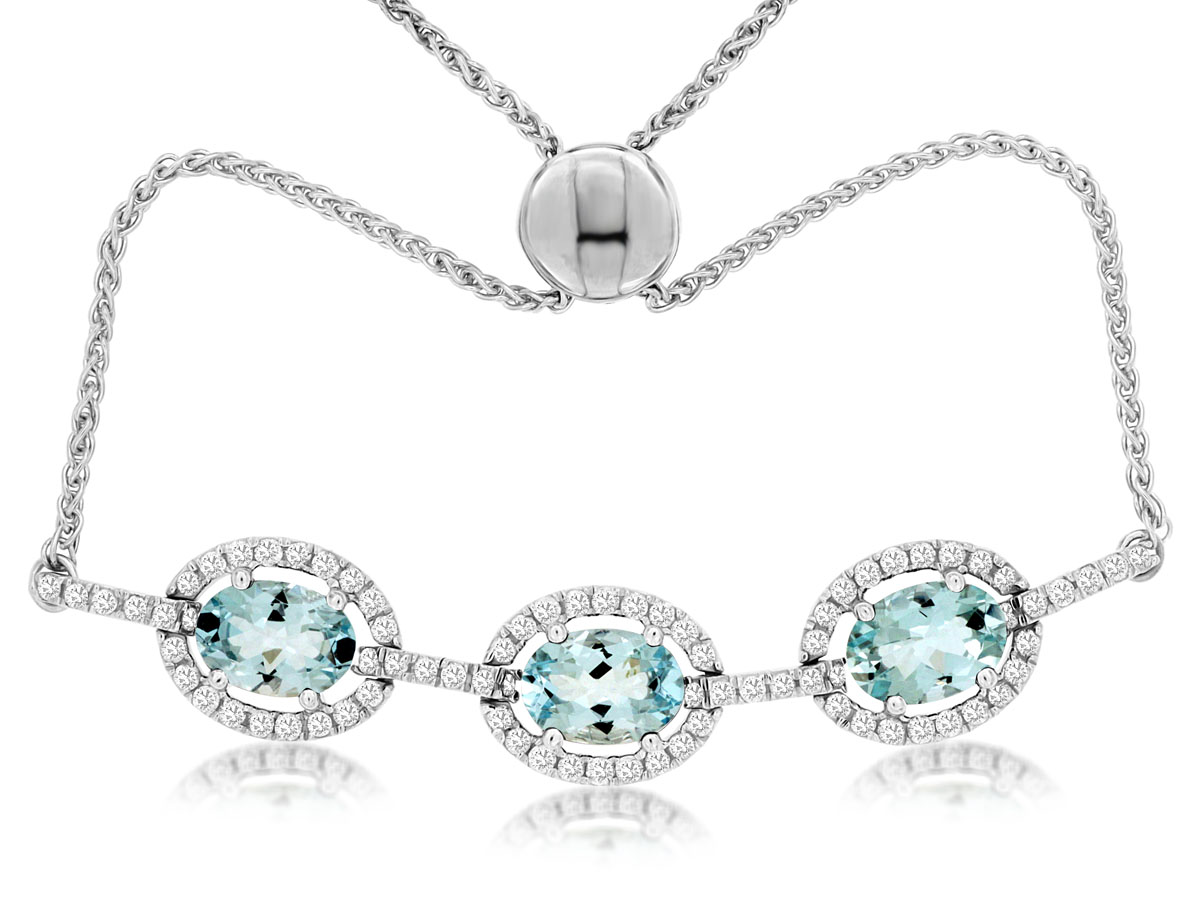 AQUAMARINE & DIAMOND BRACELET