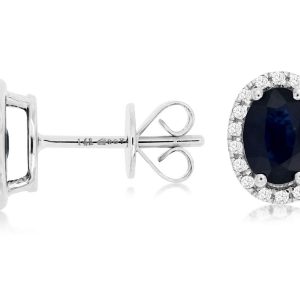 SAPPHIRE & DIAMOND EARRING