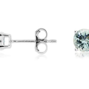 AQUAMARINE & DIAMOND EARRING