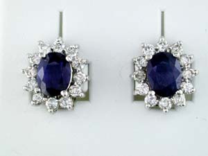 SAPPHIRE & DIAMOND EARRING