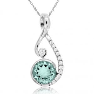 AQUAMARINE & DIAMOND PENDANT