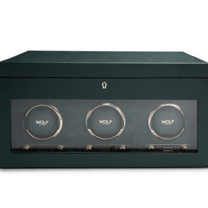 BRITISH RACING GREEN TRIPLE WATCH WINDER