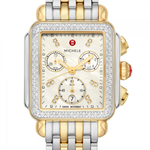 Deco Two-Tone 18k Gold Diamond Watch