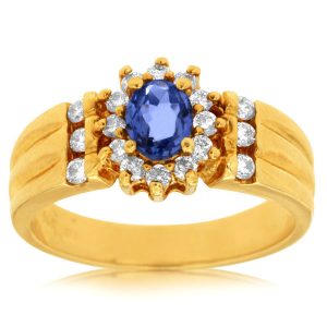 TANZANITE & DIAMOND RING