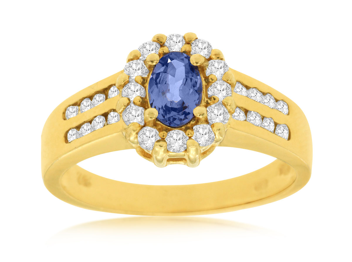 TANZANITE & DIAMOND RING