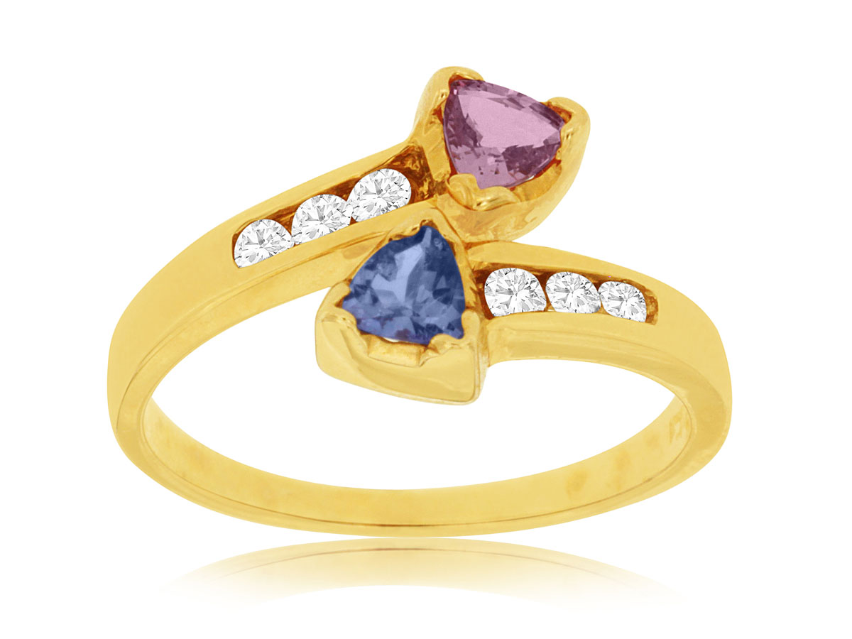 TANZANITE & PINK SAPPHIRE RING