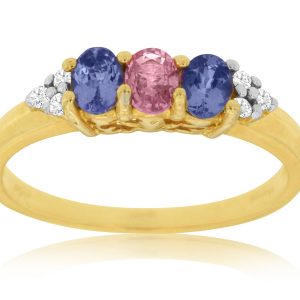 TANZANITE & PINK SAPPHIRE RING