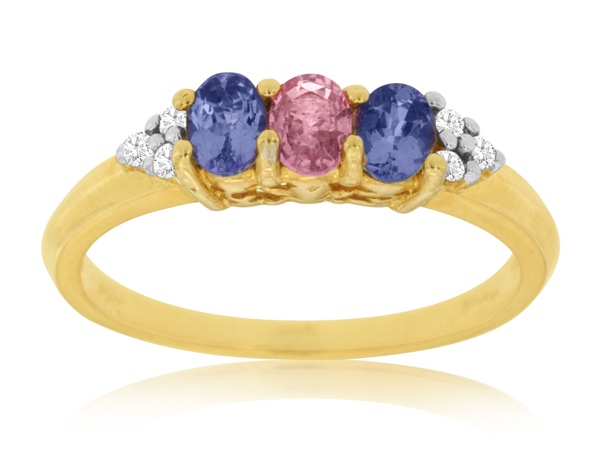 TANZANITE & PINK SAPPHIRE RING
