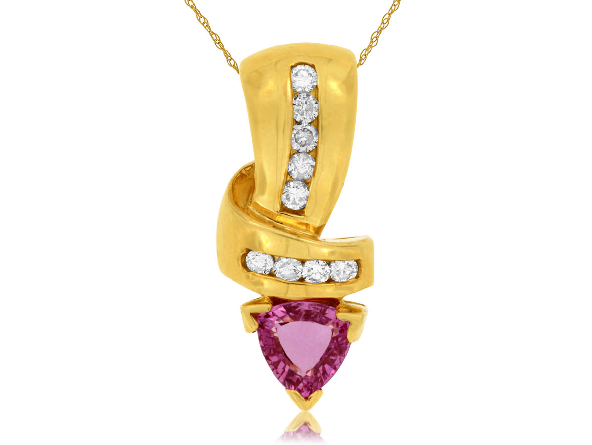 DIAMOND &PINK SAPPHIRE PENDANT