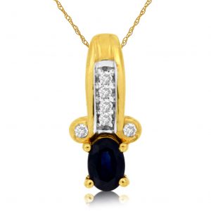 SAPPHIRE & DIAMOND PENDANT