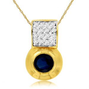 SAPPHIRE & DIAMOND PENDANT