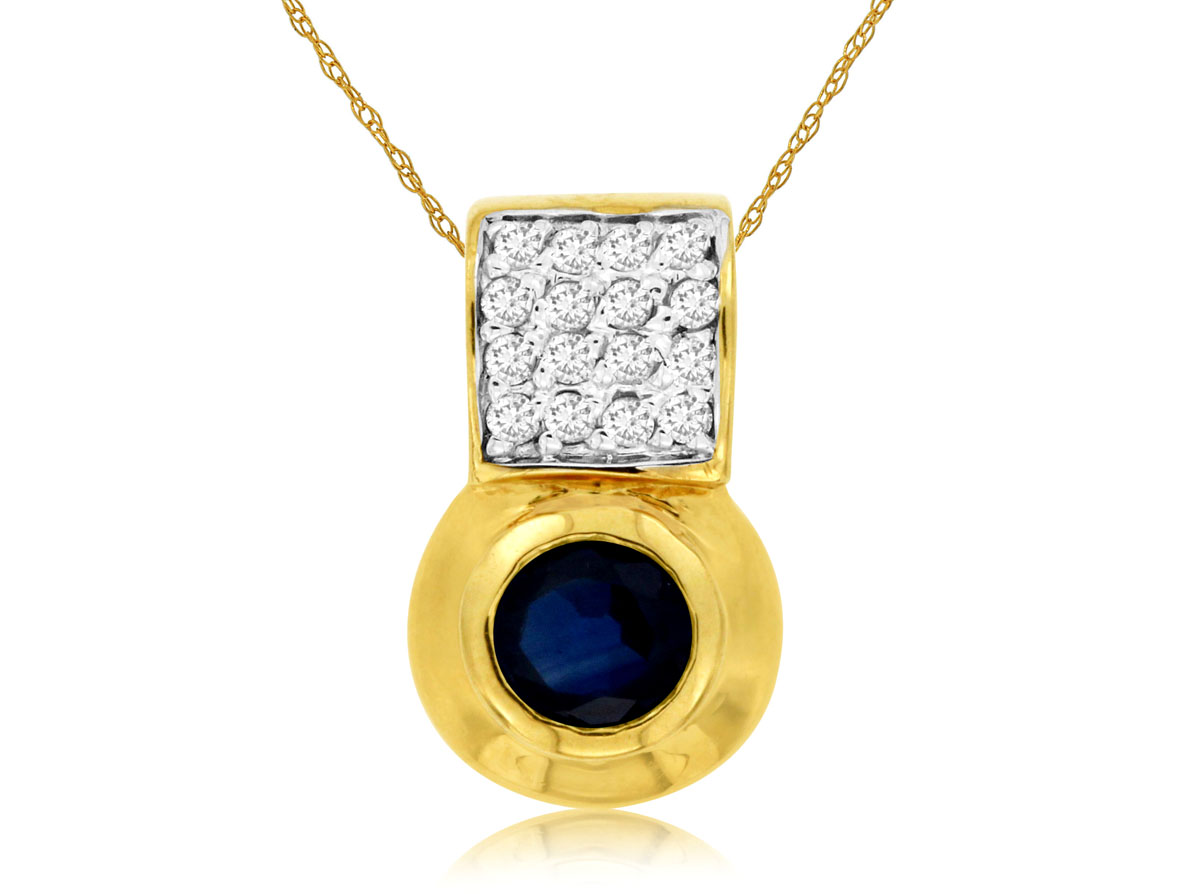 SAPPHIRE & DIAMOND PENDANT