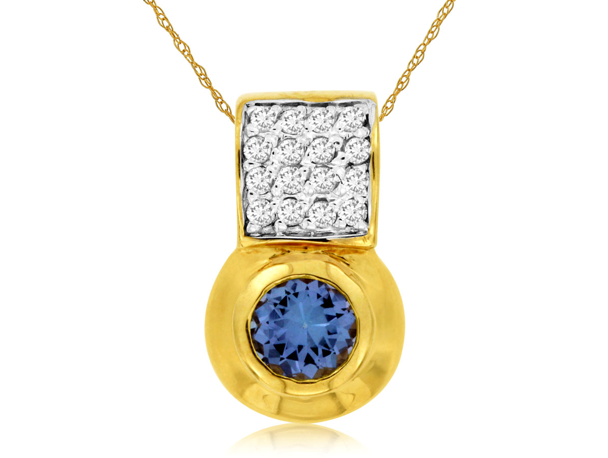 TANZANITE & DIAMOND PENDANT