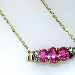 DIAMOND &PINKSAPPHIRE NECKLACE