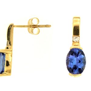 TANZANITE & DIAMOND EARRING