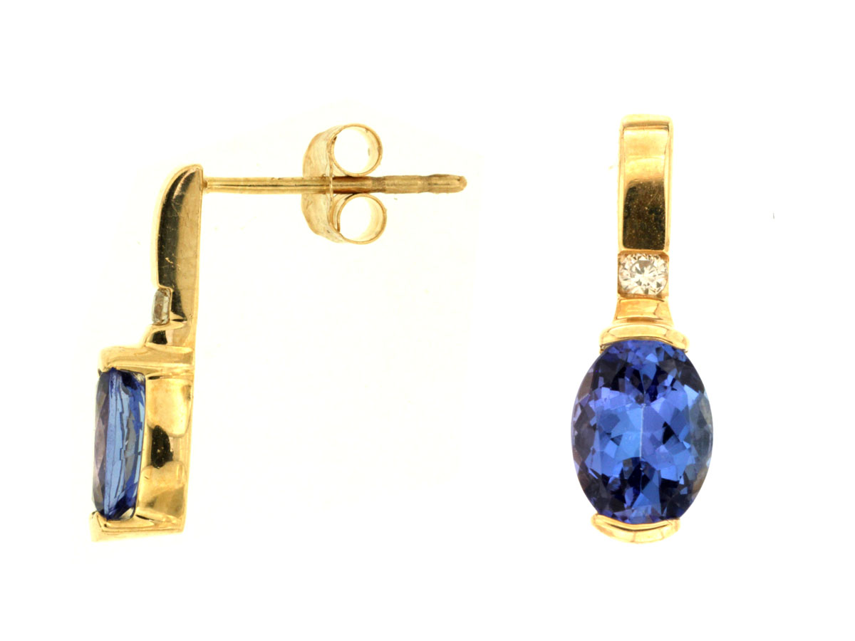 TANZANITE & DIAMOND EARRING