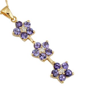 TANZANITE & DIA FLOWER PEND