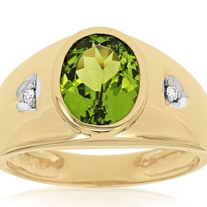MEN’S PERIDOT & DIAMOND RING