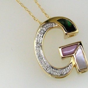 INITIAL DIA & MOPAL PENDANT G