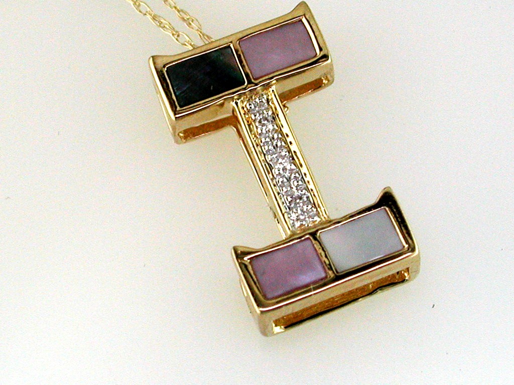 INITIAL DIA & MOPAL PENDANT I