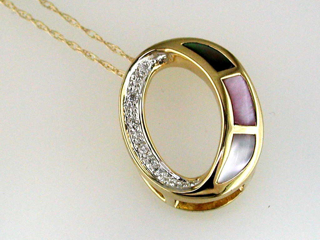 INITIAL DIA & MOPAL PENDANT O