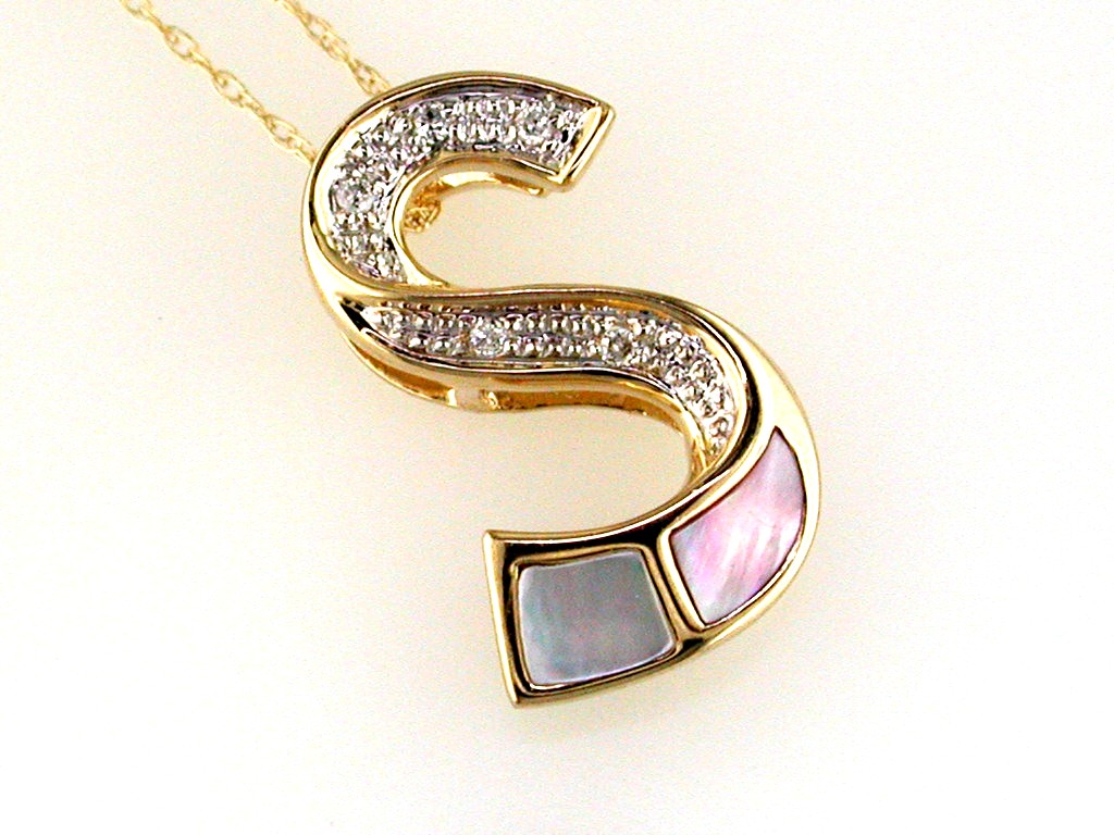 INITIAL DIA & MOPAL PENDANT S