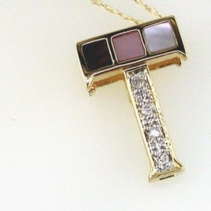 INITIAL DIA & MOPAL PENDANT T