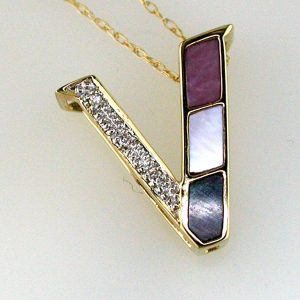 INITIAL DIA & MOPAL PENDANT V